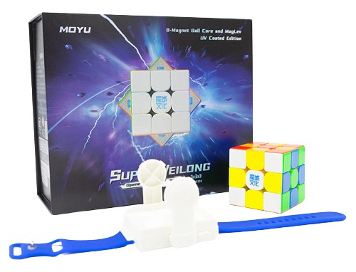 Cubo 3x3 Moyu Super Weilong 8 Imanes Ball Core Maglev Uv Color de la estructura Stickerless