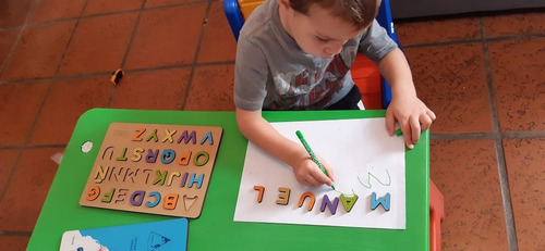 Imagen 3 de 10 de Set Juego Encastre Madera Didactico Infantil Abc Numero Niño