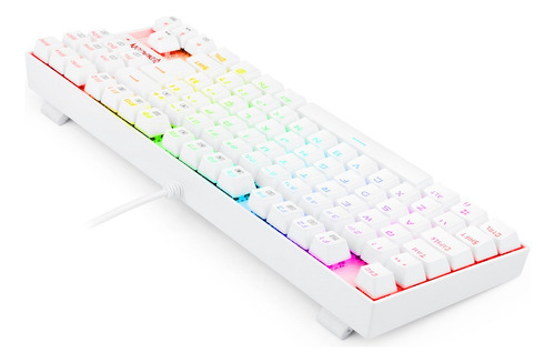 Teclado Magnético Gamer Kumara Pro Rgb Abnt2 Redragon Branco Português Brasil
