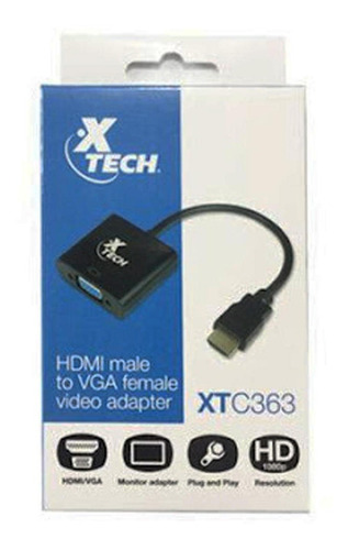 Cable Adaptador De Video Hdmi A Vga Xtech 1080p We