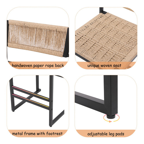 Gfdgfd Taburetes De Bar De Cocina Con Reposapiés Juego De 2