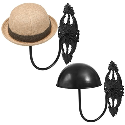 Percheros Para Sombreros Set Of 2 Wall-mounted Black Metal H