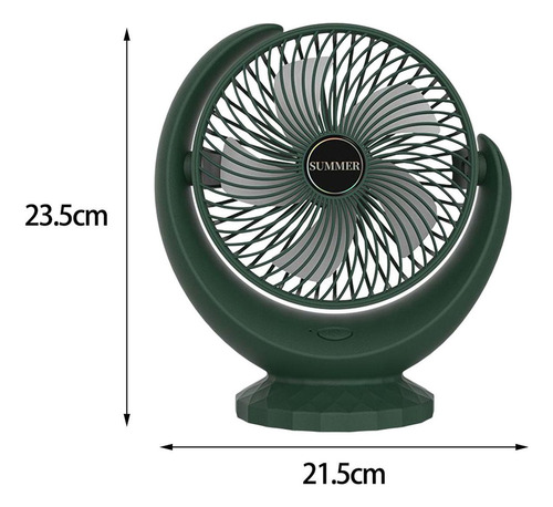 Ligero Recargable Ventilador Mesa Ajustable, Silencioso