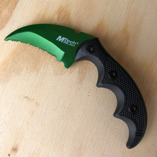 Cuchillo Kerambit Tactico Mtech Extreme Color Verde