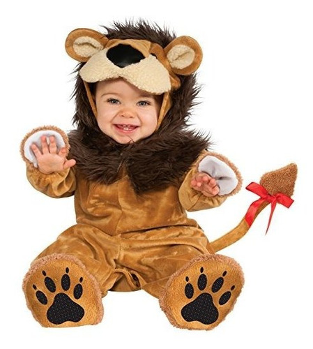 Rubie Cuddly Jungle Lil Lion Romper Disfraz, Dorado, 6-12 Me