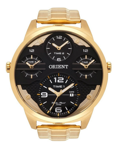 Relogio Orient Masculino Mgsst002 P2kx Preto Dourado