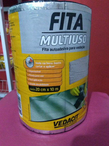 Imagem 2 de 3 de Fita Autoadesiva Para Vedação Multiuso 20cm Com 10 Metros