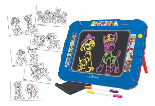 Paw Patrol Tablero Luminiscente Con Plumas Y Plantillas