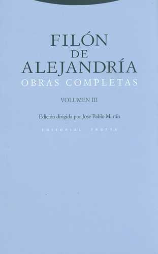 Libro Filón De Alejandría. Obras Completas. Vol.iii