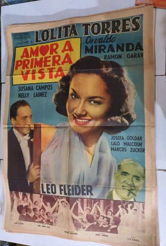 Antiguo Afiche De Cine Original Amor A Primera Vista- Sb