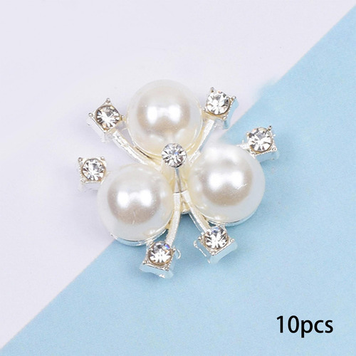4 X 10 Uds. Botones De Perlas, Adornos De Diamantes De