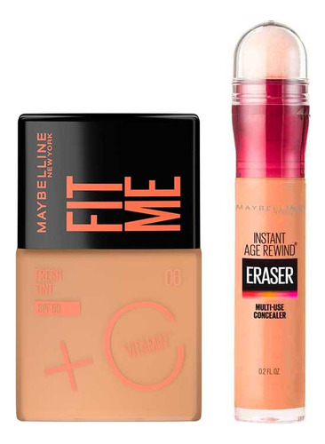 Pack Base Fit Me Fresh Tint + Corrector Instant Age Rewind