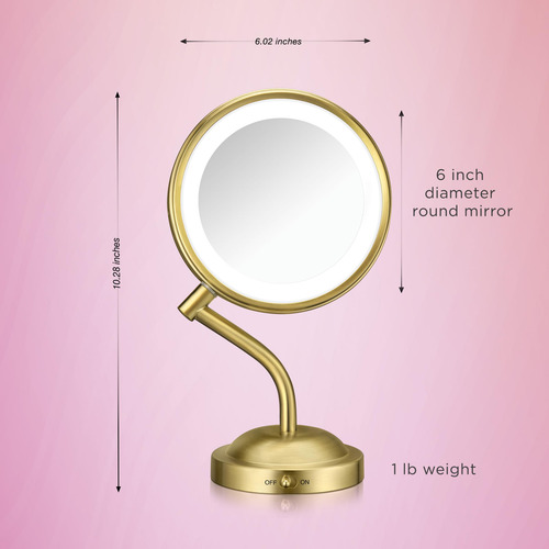 Espejo De Maquillaje Conair Con Luz Led Con Aumento De 1x/5x
