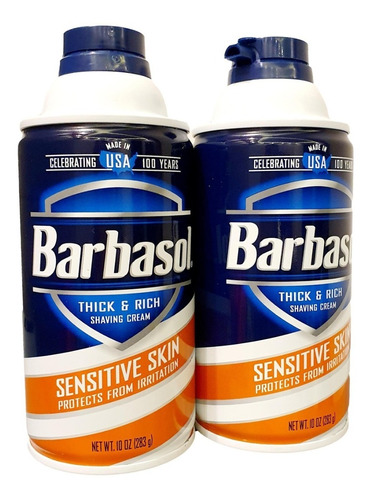 2 Pack Barbasol Shaving Cream Espuma Para Rasurar Sensitive