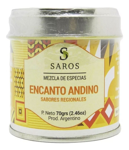 Blend De Especias Saros Encanto Andino X 70 Grs