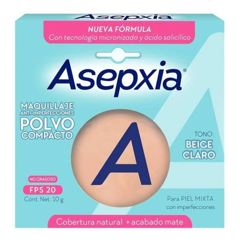 Maquillaje En Polvo Asepxia Anti-imperfecciones X 10g Fps 20