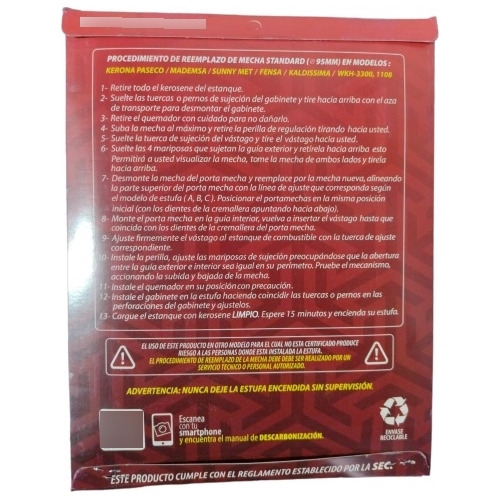 Mecha Estufa Fensa-mademsa-sunnymet Standard Certificada