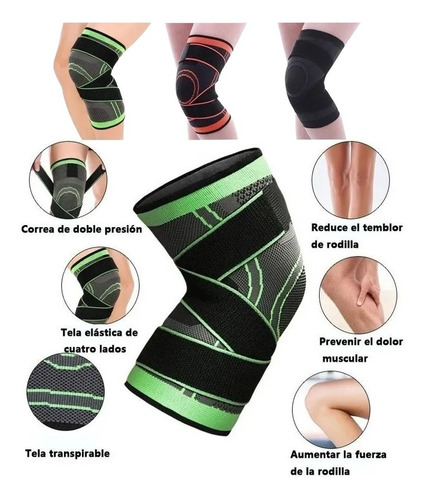 Imagen 4 de 10 de Rodillera Elastica De Compresion Gym Correr Crossfi
