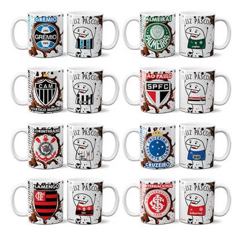 Pacote 20 Artes Canecas Flork Páscoa Times Estampas Mockups