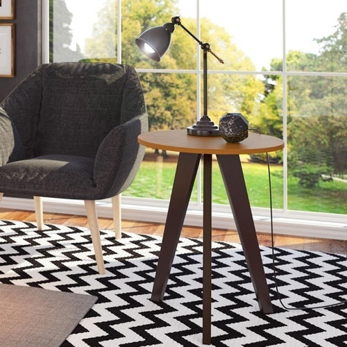 Mesa Lateral Alba Roble Americano Medidas 50 X 64cm (d X H)