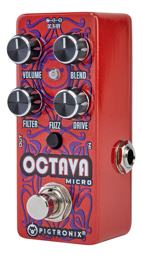 Imagen 2 de 4 de Pedal de efecto para instrumento de cuerda Pigtronix Octava OCT rojo