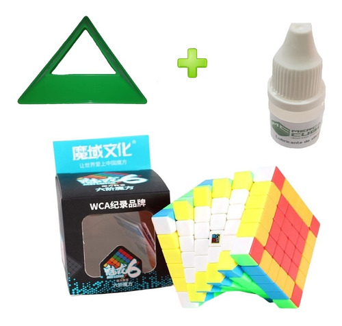 Cubo Rubik Moyu Meilong 6x6x6 + Base Moyu + Lubricante 