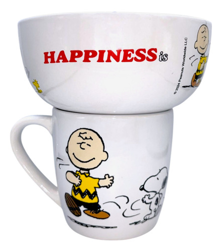 Set De Taza Y Tazón Cerealero Vajilla Desayuno 2 Pz Cerámica
