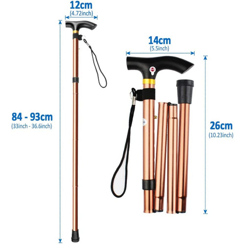 Bastón Plegable En Aluminio Ajustable Apoyo Económico