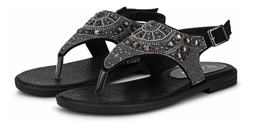 Sandalias Ojotas  Keid Viamo Mujer Tiras Dama Negro