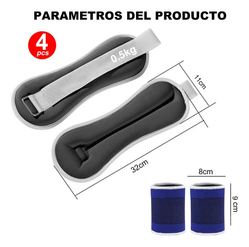 2 Piezas Pesas De Polainas Para Fitness Muñecas Y Tobillo