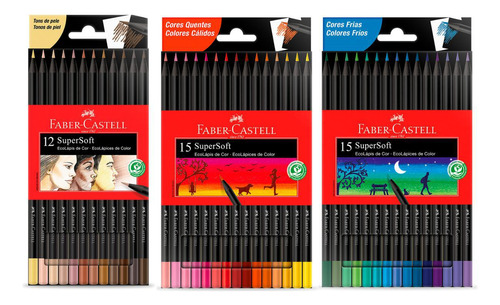 Lápis De Cor Quente Fria Pele Supersoft Cores Faber Castell