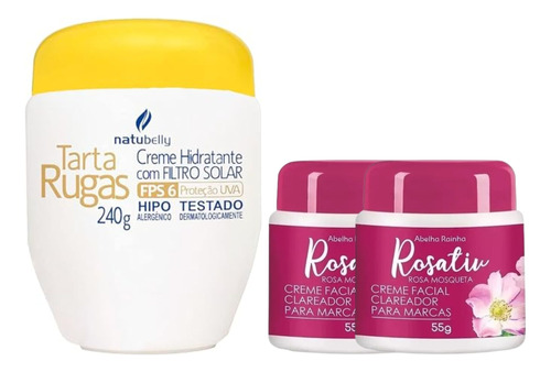 Kit Creme Tarta Rugas + Clareador De Marcas Rosa Mosqueta 