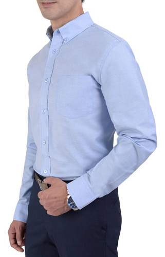 Camisa Casual Manga Larga Tela Oxford Classic Fit