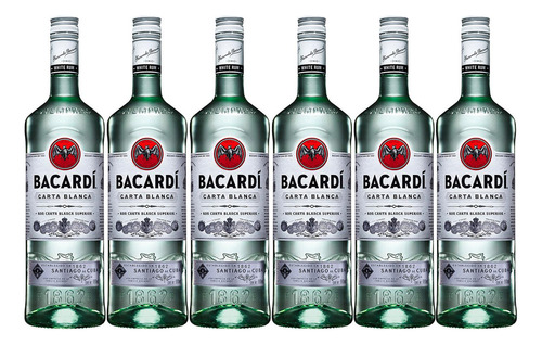 Pack De 6 Ron Bacardi Carta Blanca 980 Ml