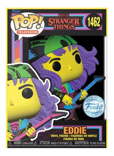 Funko Pop Stranger Things Eddie 1462 Con Guitarra Blacklight