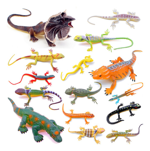 Guaishou Lizards Toys 15pcs Realista Lizard Chameleon Repti.