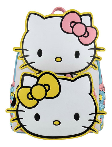 Mini Mochila Loungefly Hello Kitty Y Mimmy, Azul Y Rosa