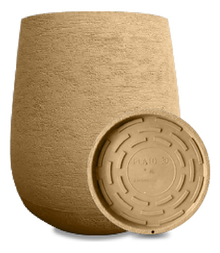 Maceta Gota Mate Misionera 40cm Rotomoldeada Con Plato Rayun Arena Mate Con Plato