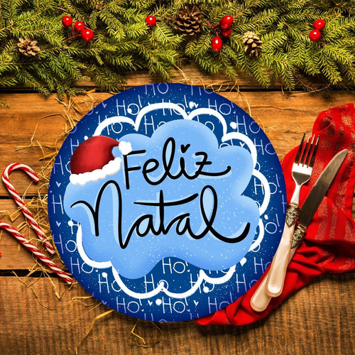 Kit 6 Capas Sousplat Suplat Natal 35cm X 35cm Lançamento Cor Vermelho Natal - 2023