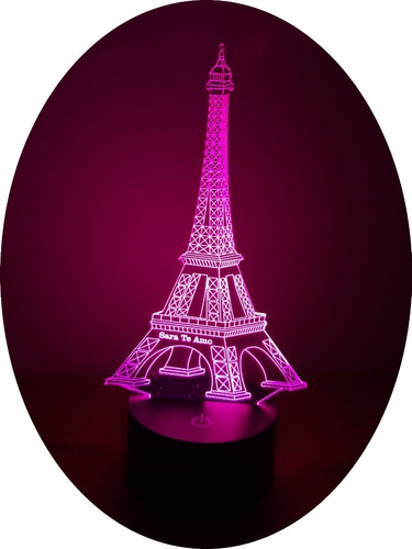 Torre Eiffel Paris Amor Parejas Francia Lampara Aniversario