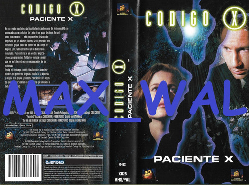 Codigo X The X-files Vhs Paciente X