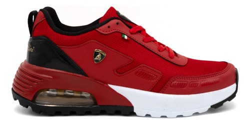 Tenis Lamborghini Original Caballero Mod 8076 Rojo-oro
