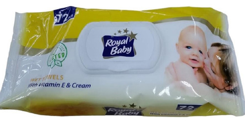 Toallitas Húmedas Royal Baby 72 Pcs Con Vitamina E Y Crema