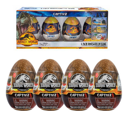 Jurassic World X 4 Huevos Con Accesorios Dinosaurios