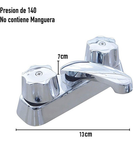 Mezcladora Cromada Para Lavabo (resistente Y Duradera)