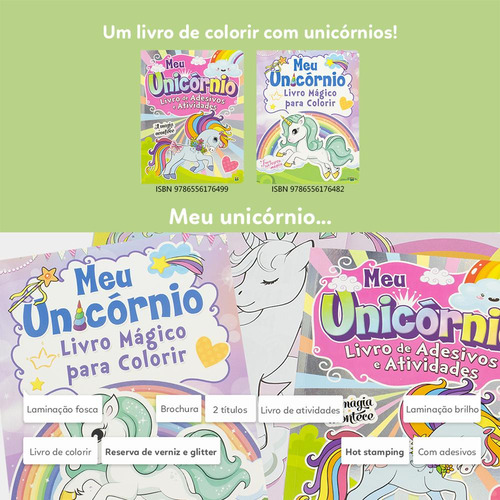 Meu Unicórnio... Livro Mágico Para Colorir: Unicórnios, Sereias, Fadas E Outros Seres Mágicos Para Colorir, De Dreamland Publications. Editorial Brasileitura, Tapa Mole, Edición 1 En Português, 2024