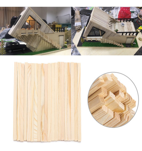 Imagen 1 de 2 de Madera De Balsa Palitos 150 X 10 X 10 Mm 10un