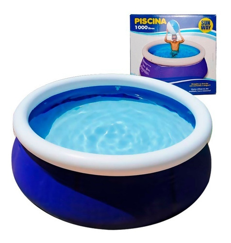 Piscina Inflável redonda Sun Way ELP01001 de 168cm x 51cm 1000L azul caixa