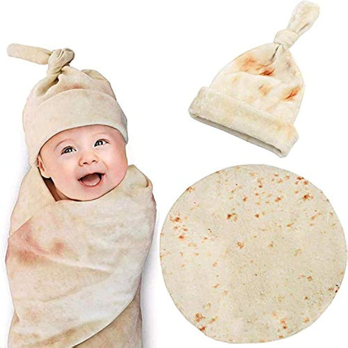 Cobijas Manta Para Bebé Diseño De Tortilla Con Gorro