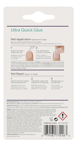 Nailene Pegamento Para Uñas Ultra Rápido, Duradero Pack 3